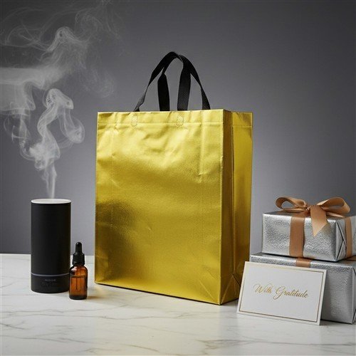 Gold Shiny Lustre Non-Woven Fabric Carry Bags