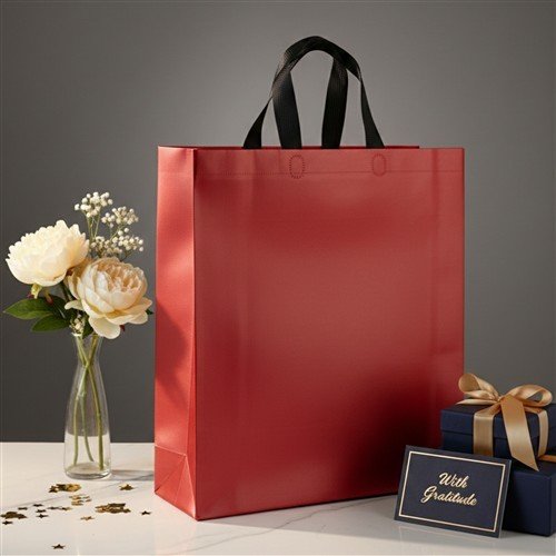 Red Shiny Lustre Cloth Bag