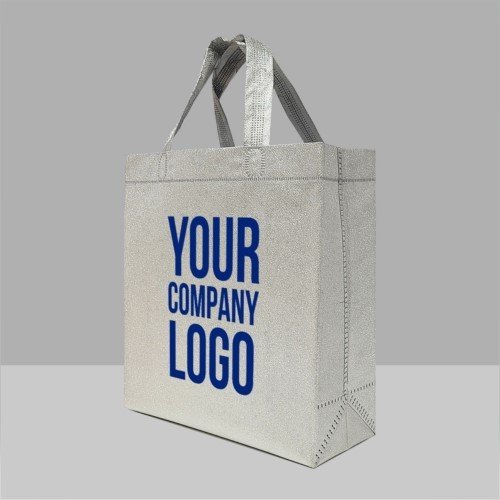 Silver Glitter Jute Bag